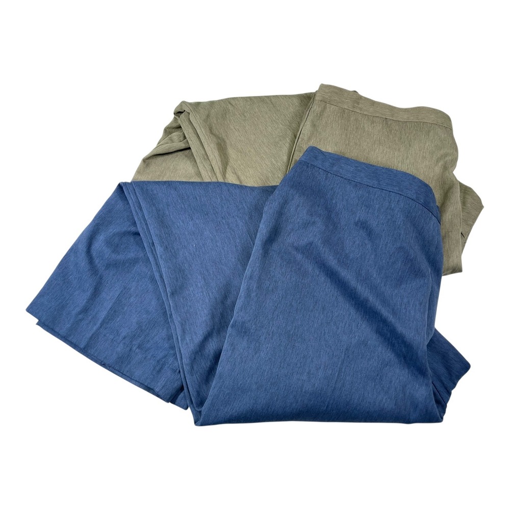 2pairs Alfred Dunner 18 Blue Green Pull On Straight Leg Pants Officecore Career
